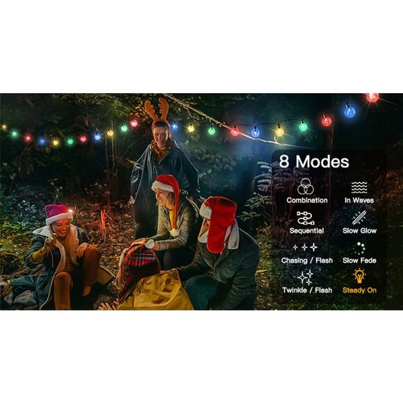 Suddus Solar String Lights 2 Pack 60 LED Multicolor Waterproof Outdoor Patio - Picture 7 of 12